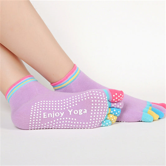 Non-Slip Cotton Yoga Toe Socks for Women
