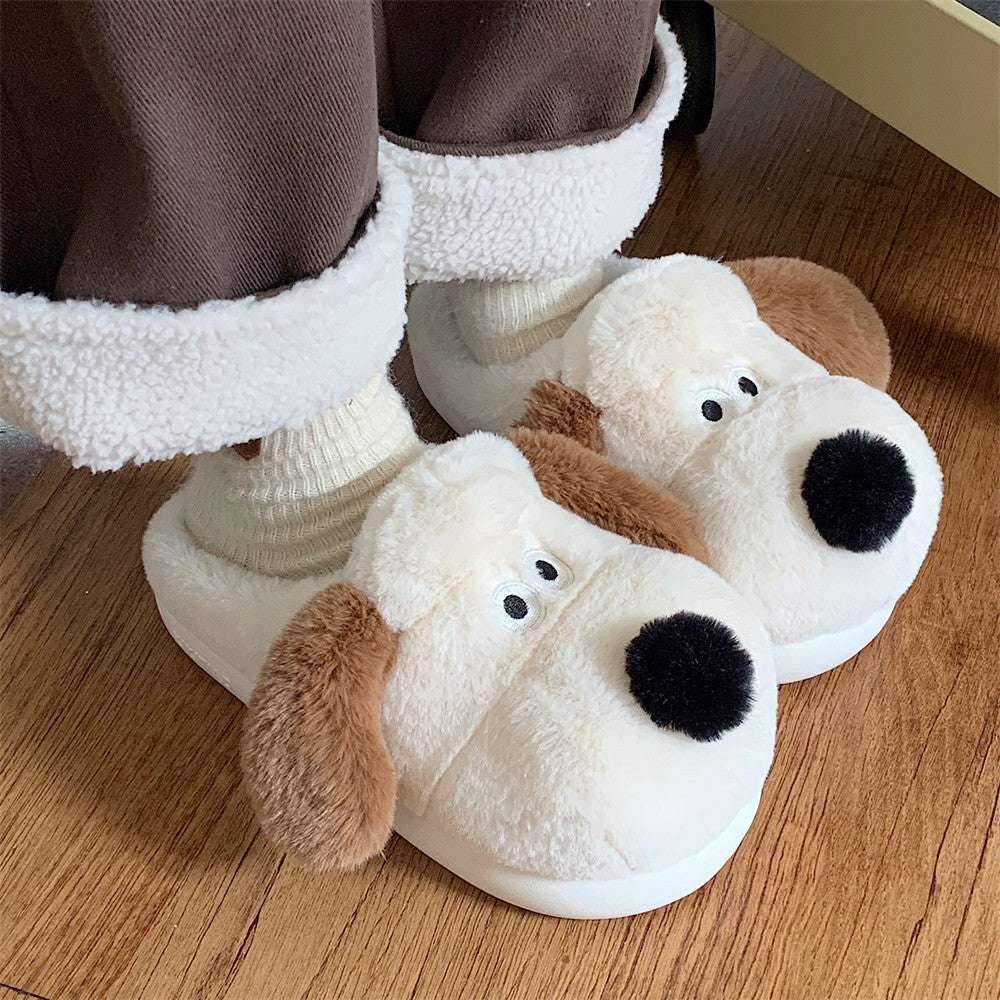 Plush Dog Slippers for Girls