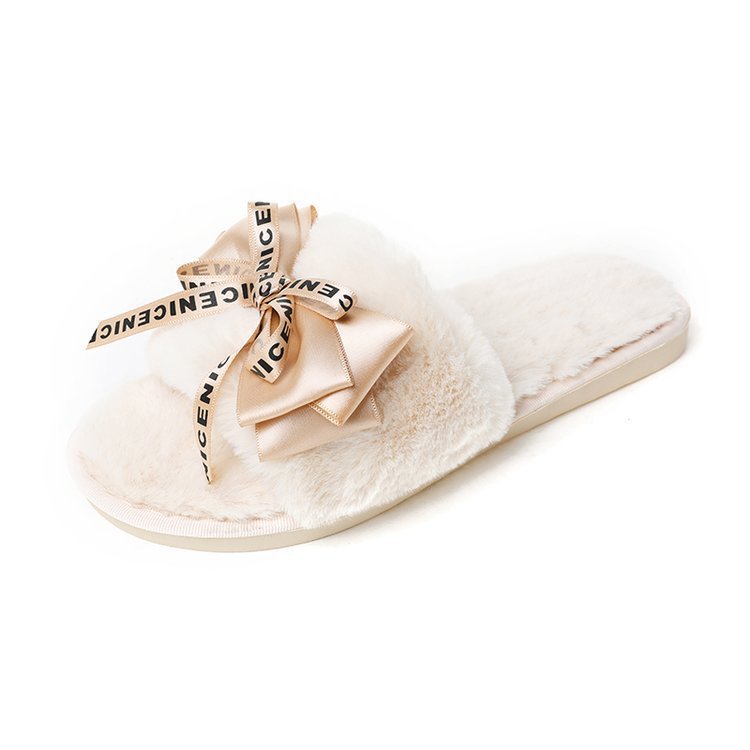 Women's Slippers with Satin Bow