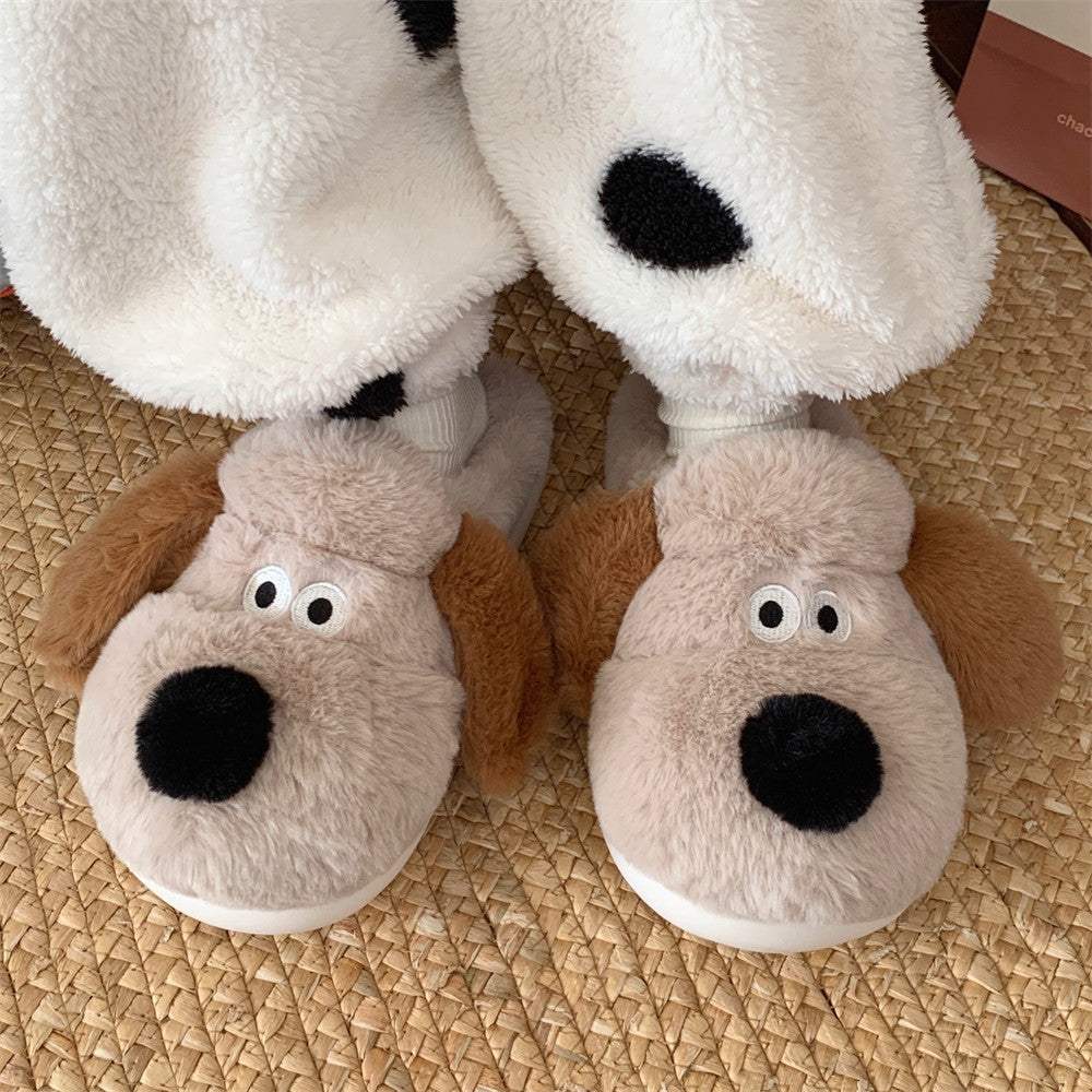 Plush Dog Slippers for Girls