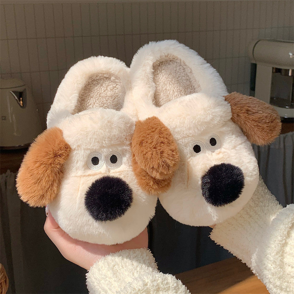 Plush Dog Slippers for Girls