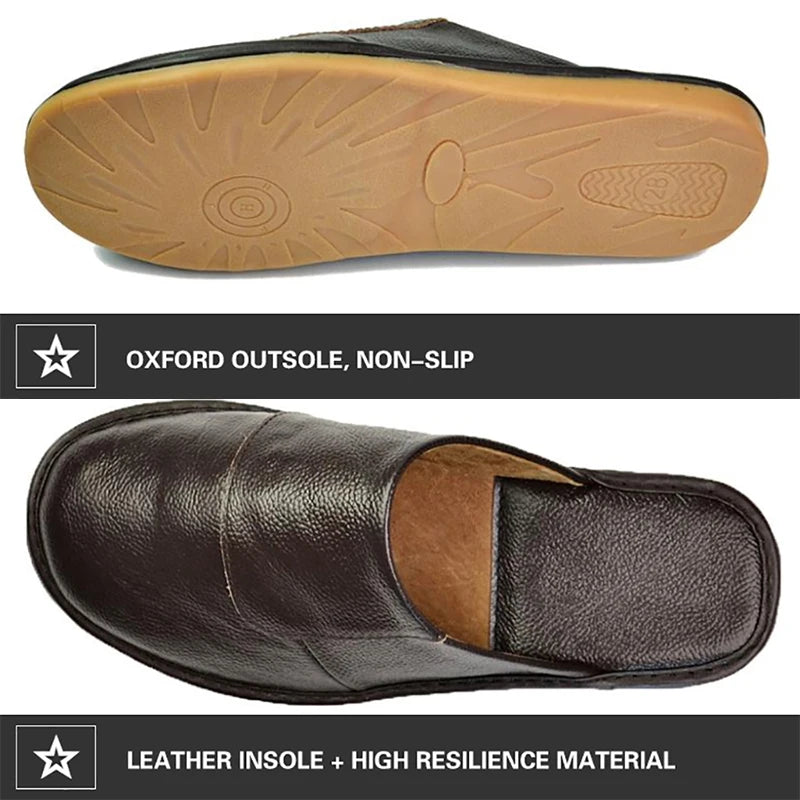 Men's Leather Slide Slippers