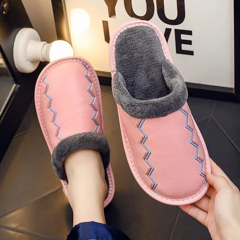 Leather Mule Slippers for Women