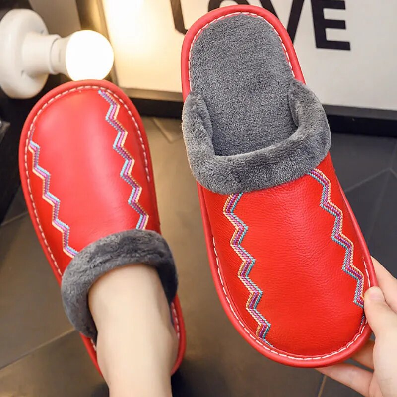 Leather Mule Slippers for Women