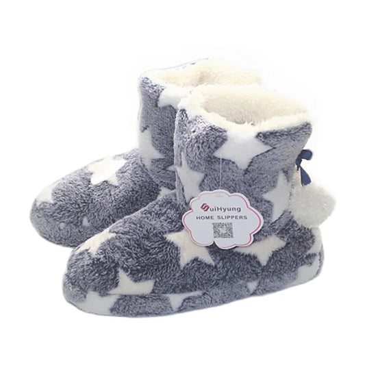 Star Pattern Slipper Boots for Women