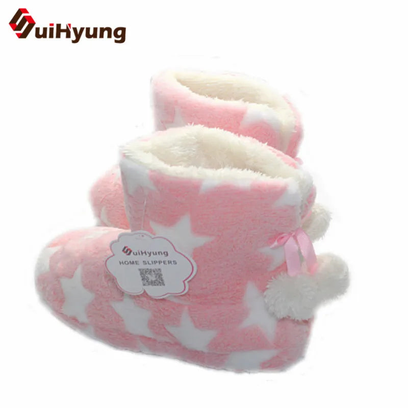 Star Pattern Slipper Boots for Woman