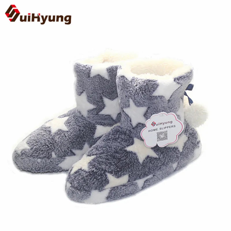 Star Pattern Slipper Boots for Woman