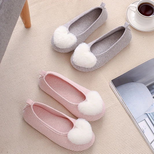 Women's Puff Heart Slippers