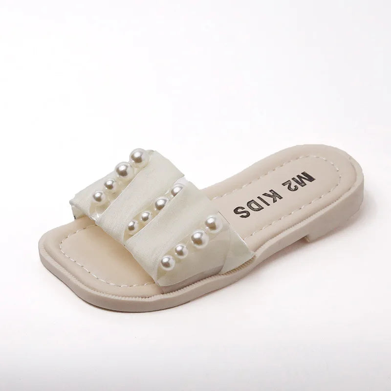 Fashion Slippers with Pearls for Girls