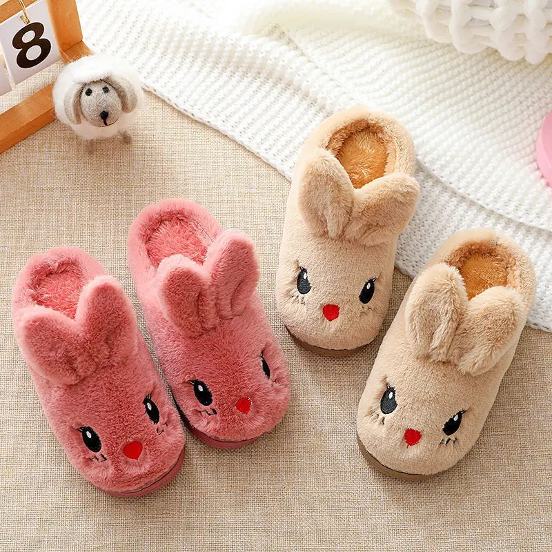 Furry Rabbit Slippers for Girls