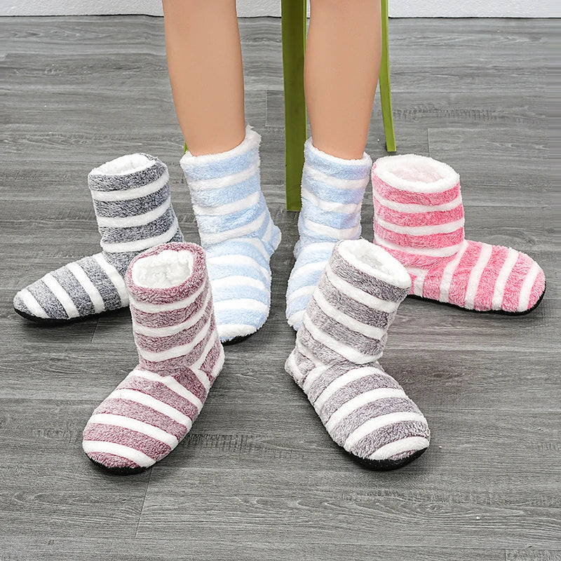 Striped Slipper Boots for Women