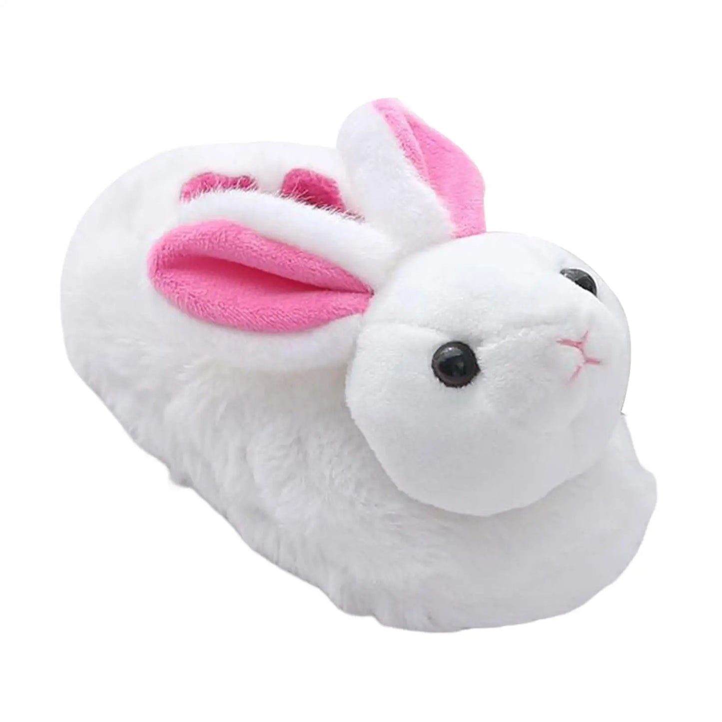 White Rabbit Slippers with Pink Ears for Girls