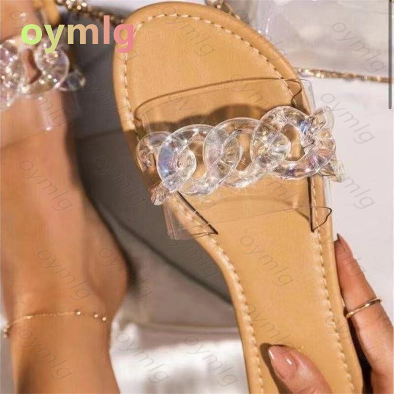 Women's Flat Slippers with Chain - Slippers Galore