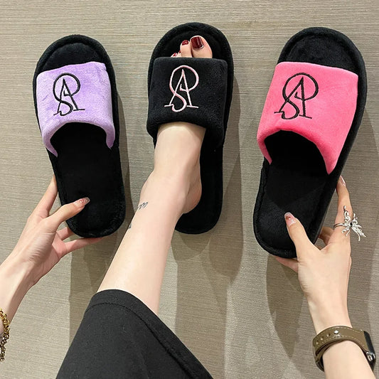 Plush Slide Slippers for Women