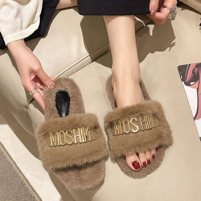 Women's Fashion Fur Slippers