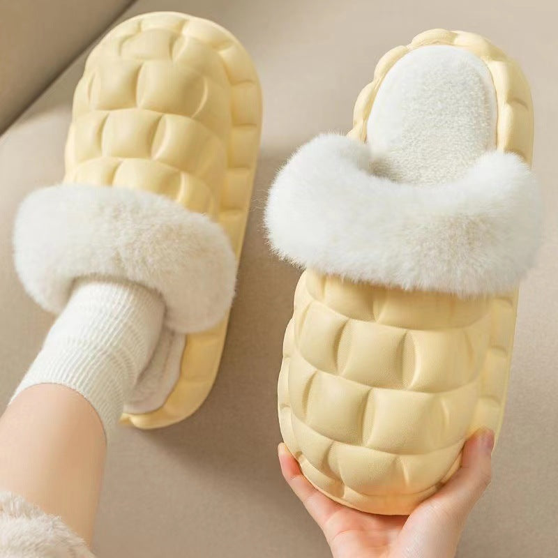 Fuzzy Slippers with Detachable Lining for Women