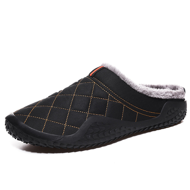 Diamond Stitched Thick-Sole Men's Slippers