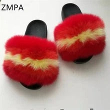 Women's Faux-Fox Fur Slippers