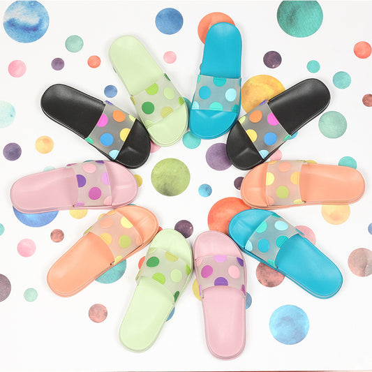 Polka Dot Transparent Slippers for Women