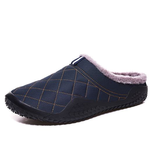 Diamond Stitched Thick-Sole Men's Slippers