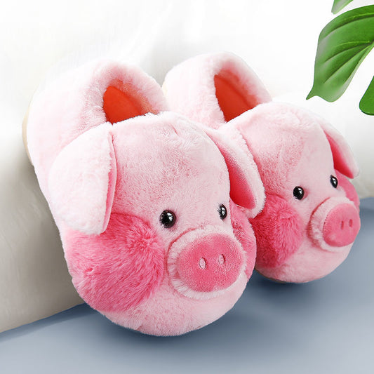 Plush Pig Slippers for Women