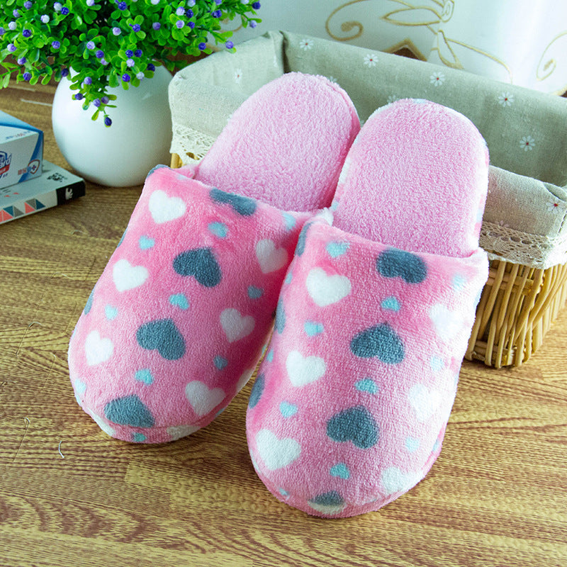 Plush Slippers for Women with Stars or Hearts