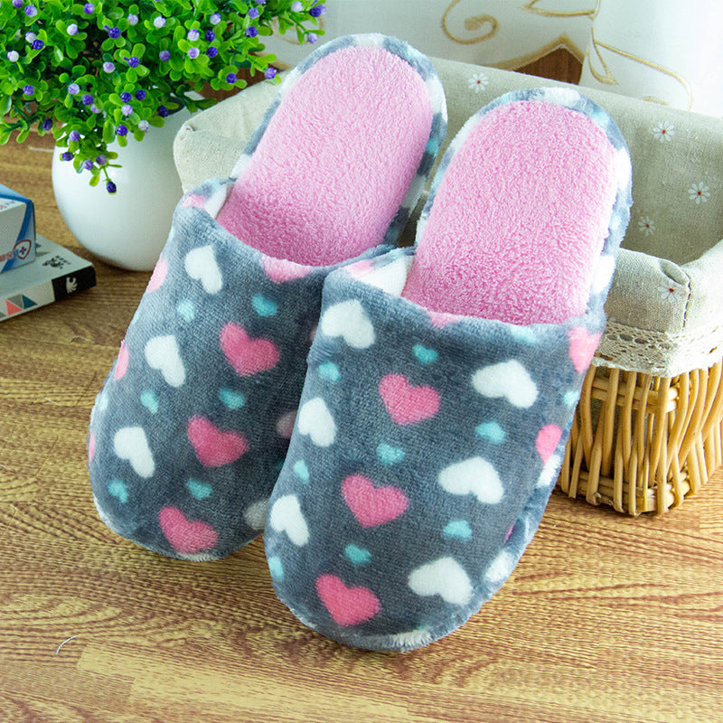 Plush Slippers for Women with Stars or Hearts