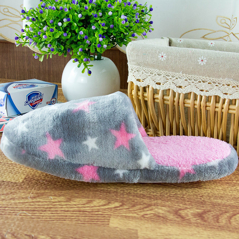 Plush Slippers for Women with Stars or Hearts