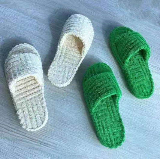 Womens Plush Terrycloth Slippers - Slippers Galore