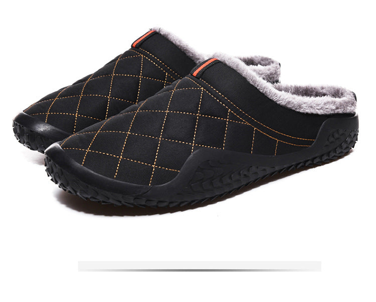 Diamond Stitched Thick-Sole Men's Slippers