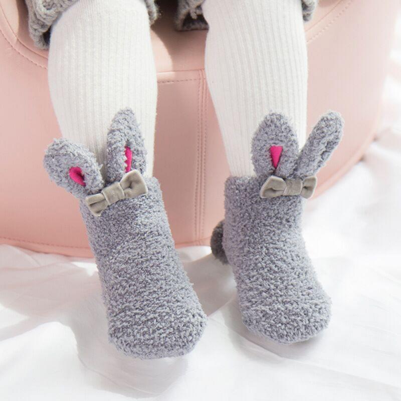 Fleece Socks with Rabbit Ears for Baby Girls