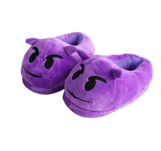 Purple Plush Character Slippers for Women