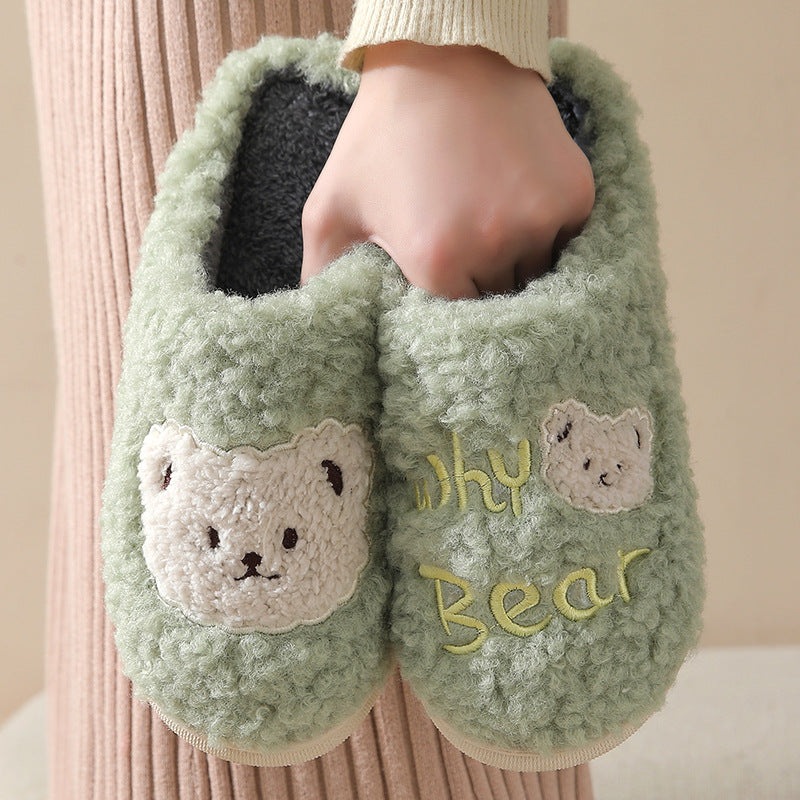 Fuzzy Bear Slippers for Women