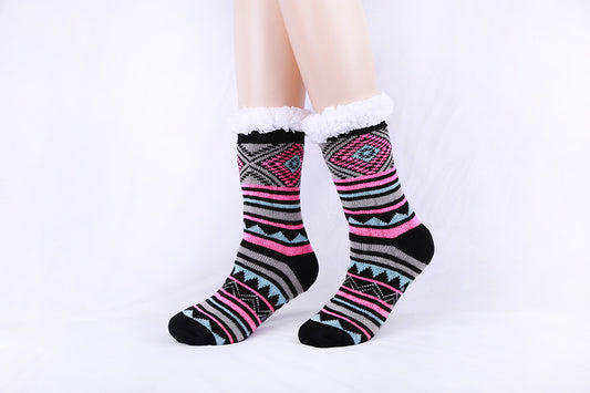 Decorative Non-Slip Knitted Socks for Women