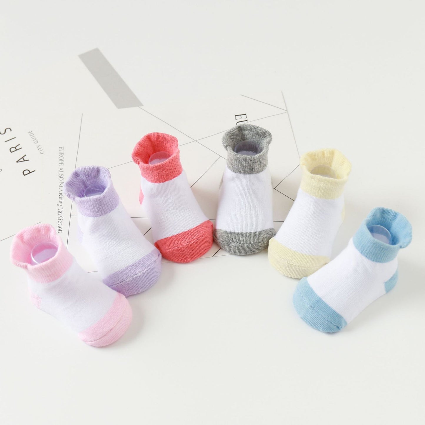 Anti-Slip, Ankle Socks for Toddlers - 6 Pairs