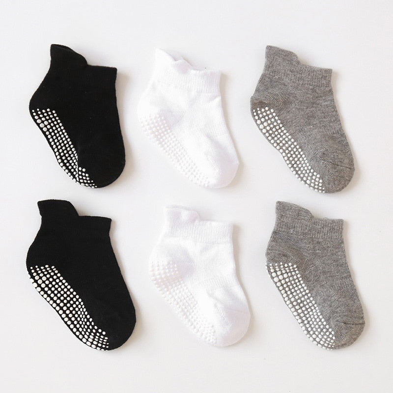 Anti-Slip, Ankle Socks for Toddlers - 6 Pairs