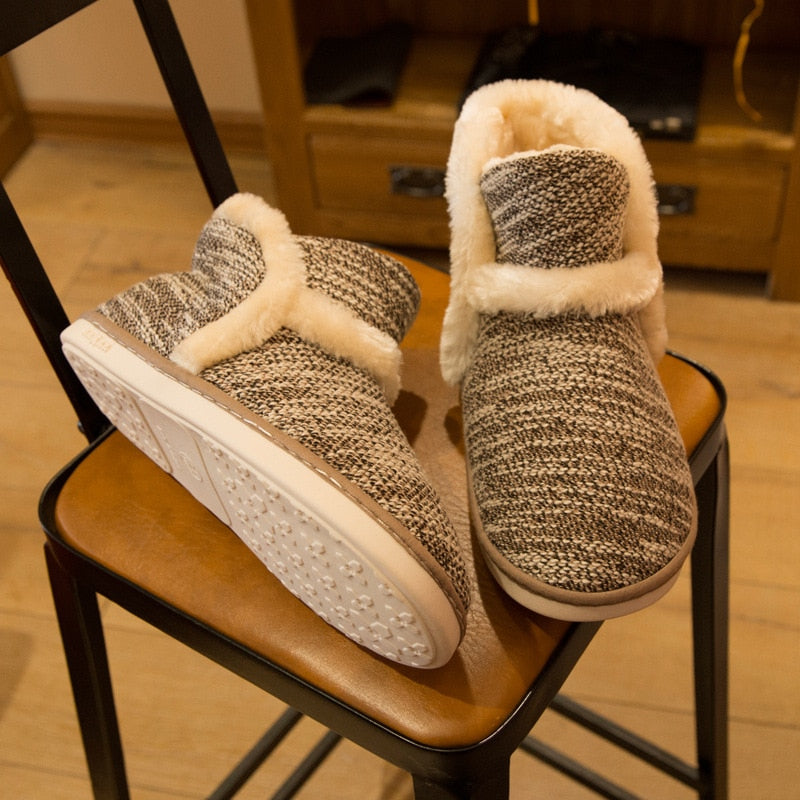 Cotton Plush Non-slip Slippers for Men