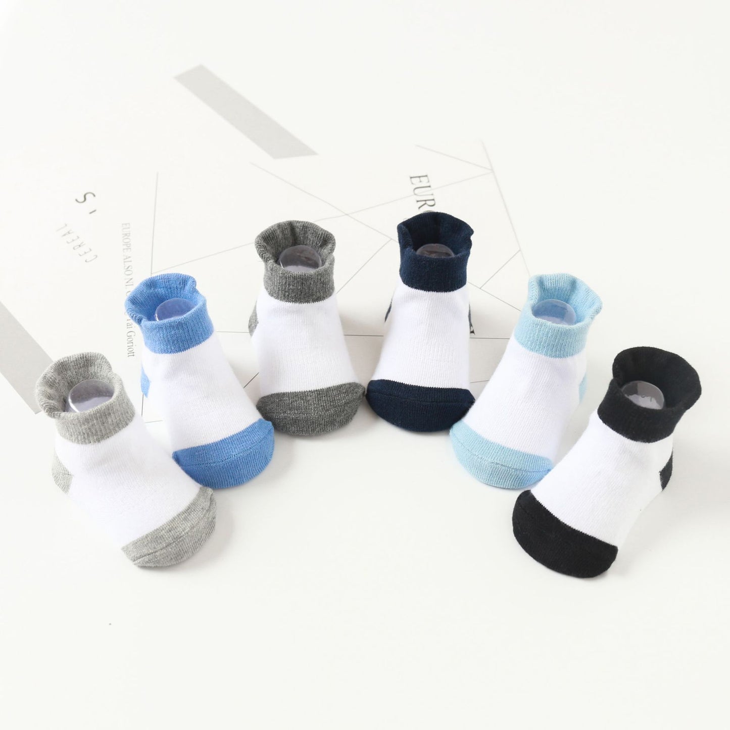 Anti-Slip, Ankle Socks for Toddlers - 6 Pairs