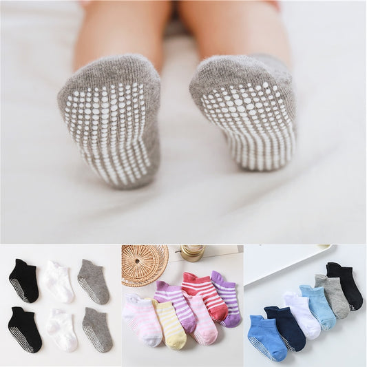 Anti-Slip, Ankle Socks for Toddlers - 6 Pairs