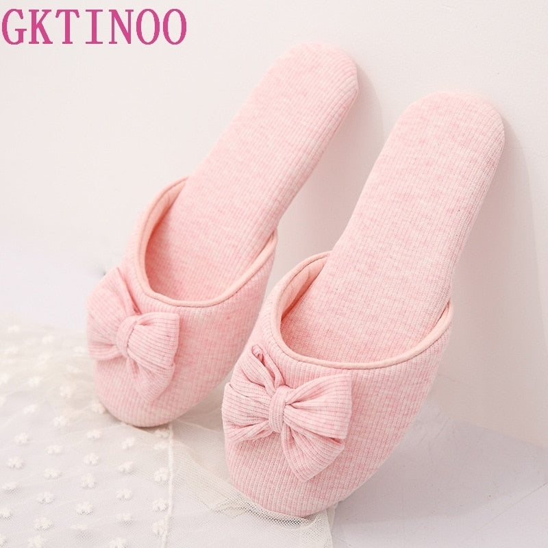 Womens Lovely Bowtie Slippers - Slippers Galore