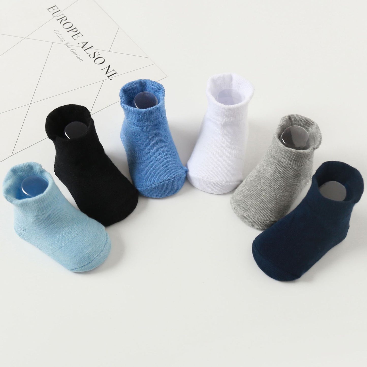 Anti-Slip, Ankle Socks for Toddlers - 6 Pairs
