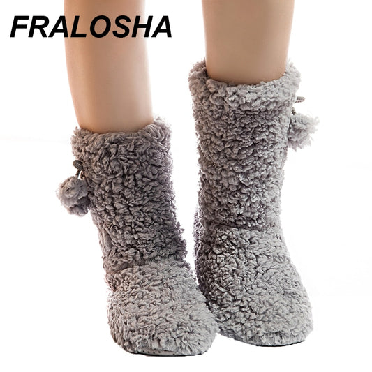 Fralosha Thick Plush Slippers for Women