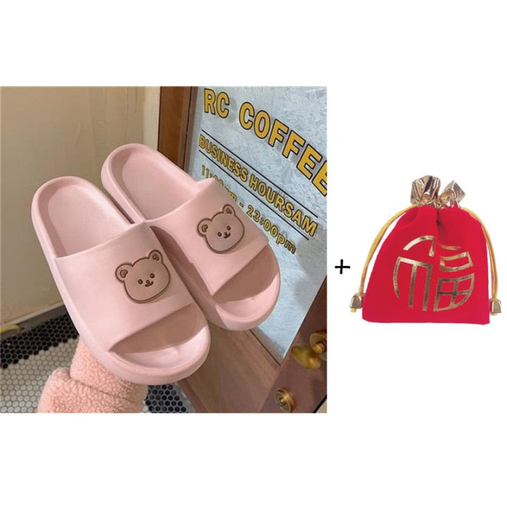 Slippers with Bear Logo for Women