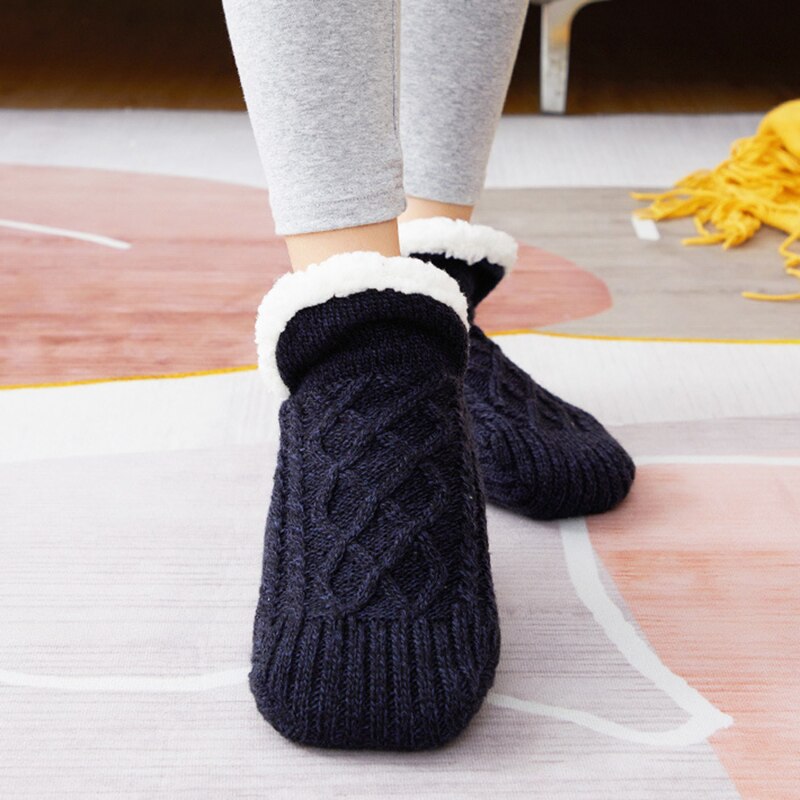 Non-Slip Socks with Faux-Sherpa Lining