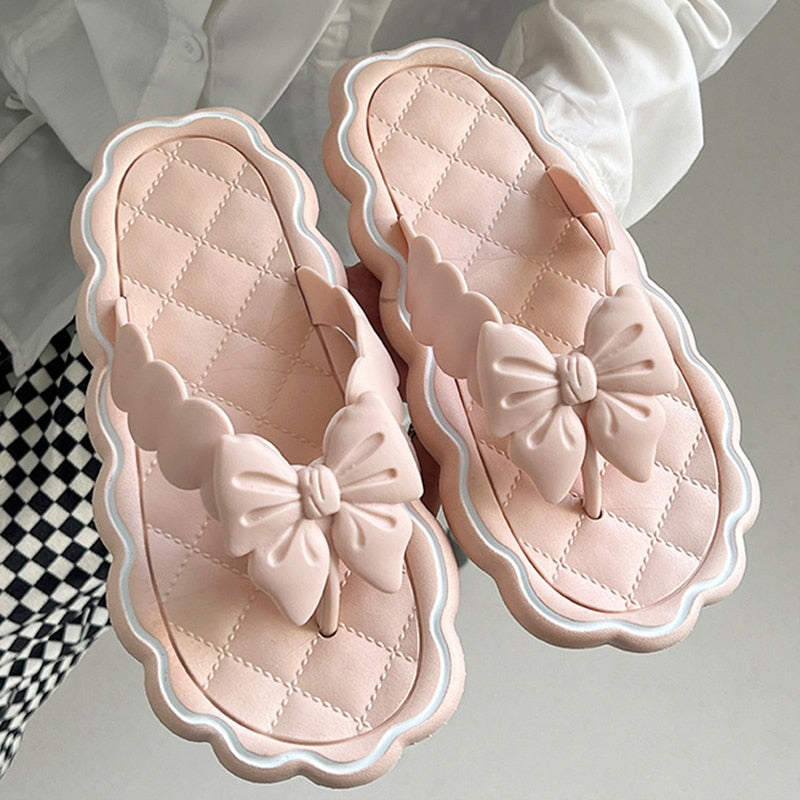 Fashion Slipper Slides with Bow for Women - Slippers Galore