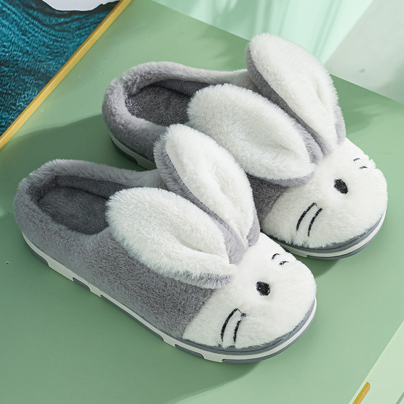 Plush Slippers with Rabbit Ears for Children