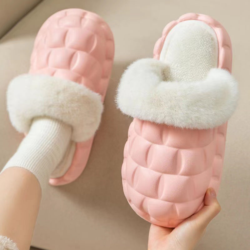 Fuzzy Slippers with Detachable Lining for Women