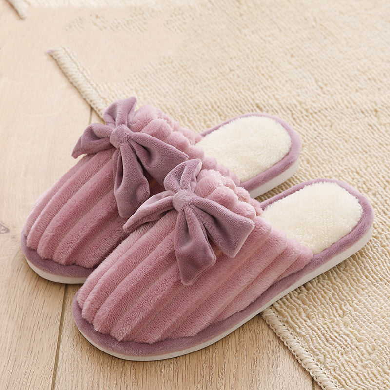 Plush Slippers with Ridges for Women