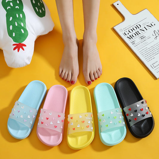 Women's Fashionable Slippers with Hearts