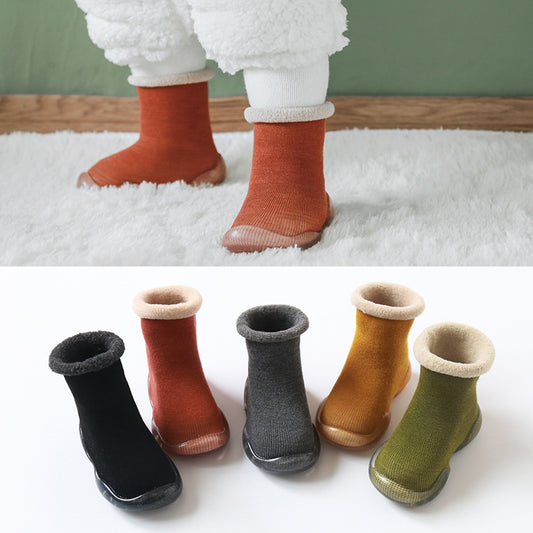 Cashmere Non-Slip Socks with Rubber Soles for Boys